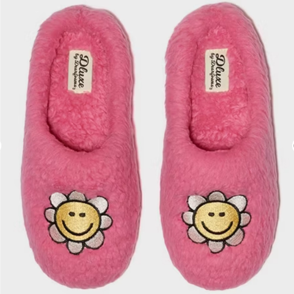 Dluxe by dearfoams Women's Smiley Slide Slippers - Picture 1 of 7